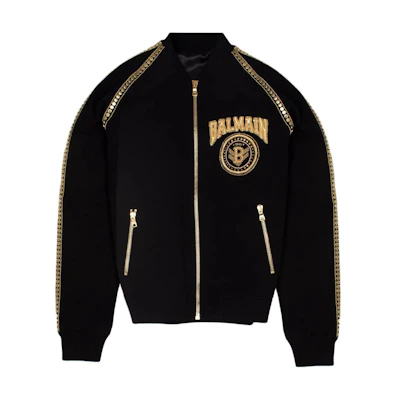 Balmain SS23 Logo Patch Zip Bomber Jacket XH1TF010PB06-EAD