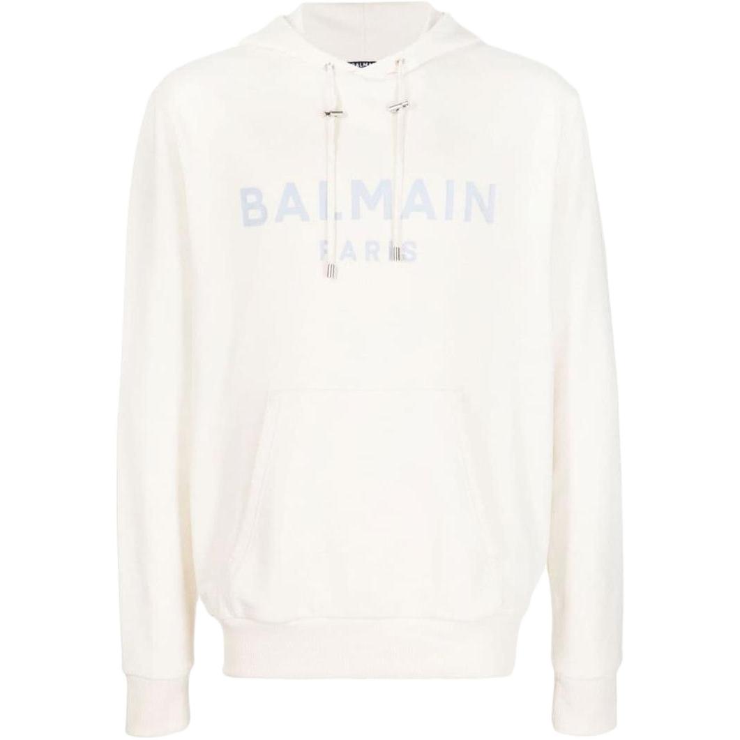 Balmain SS23 Logo Print Pullover Crewneck Sweatshirt Men White YH0JR002BB65GJY