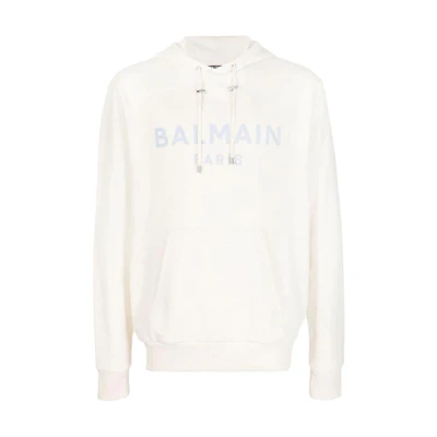 Balmain SS23 Logo Print Pullover Crewneck Sweatshirt Men White YH0JR002BB65GJY