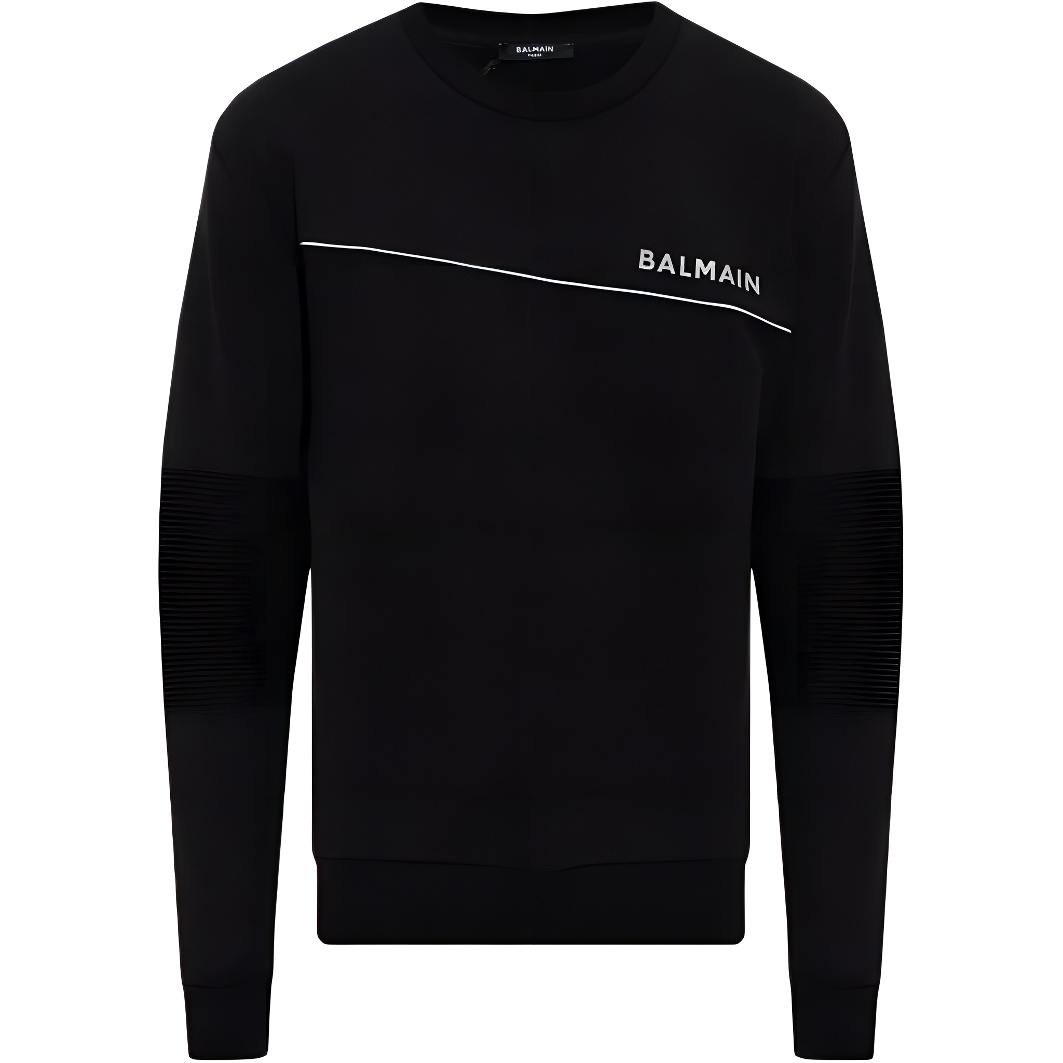 Balmain SS23 Logo Print Sweatshirt Black AH0JQ040BC26-EEQ