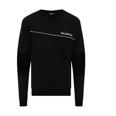 Balmain SS23 Logo Print Sweatshirt Black AH0JQ040BC26-EEQ