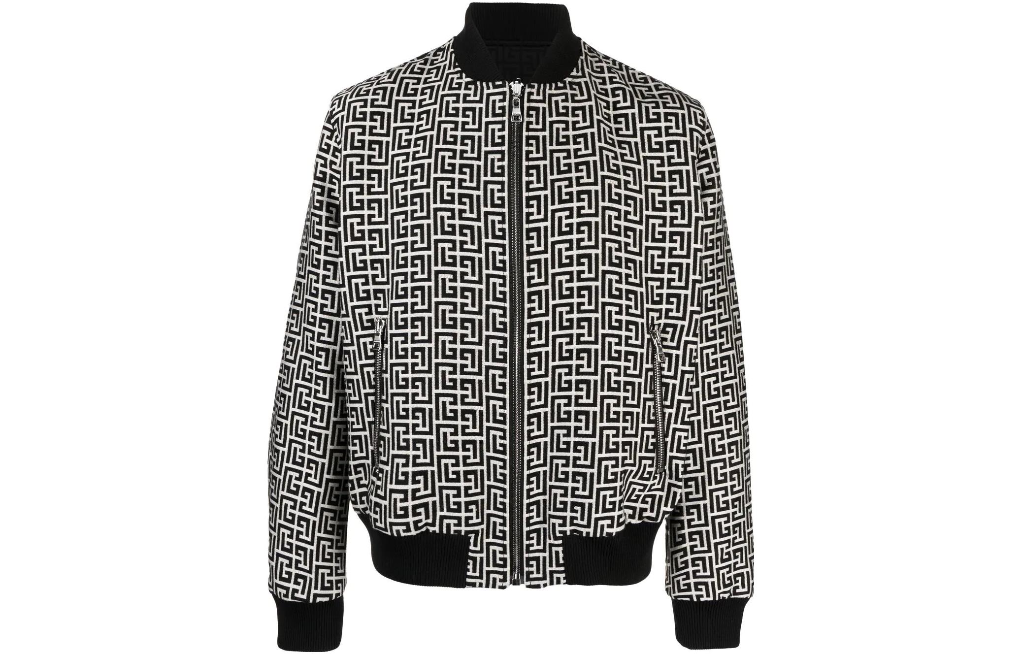 Balmain SS23 Logo Print Zip-Up Jacket Black AH1TF064MB67-GFE