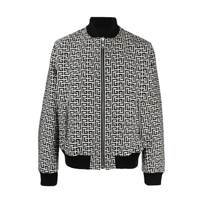 Balmain SS23 Logo Print Zip-Up Jacket Black AH1TF064MB67-GFE