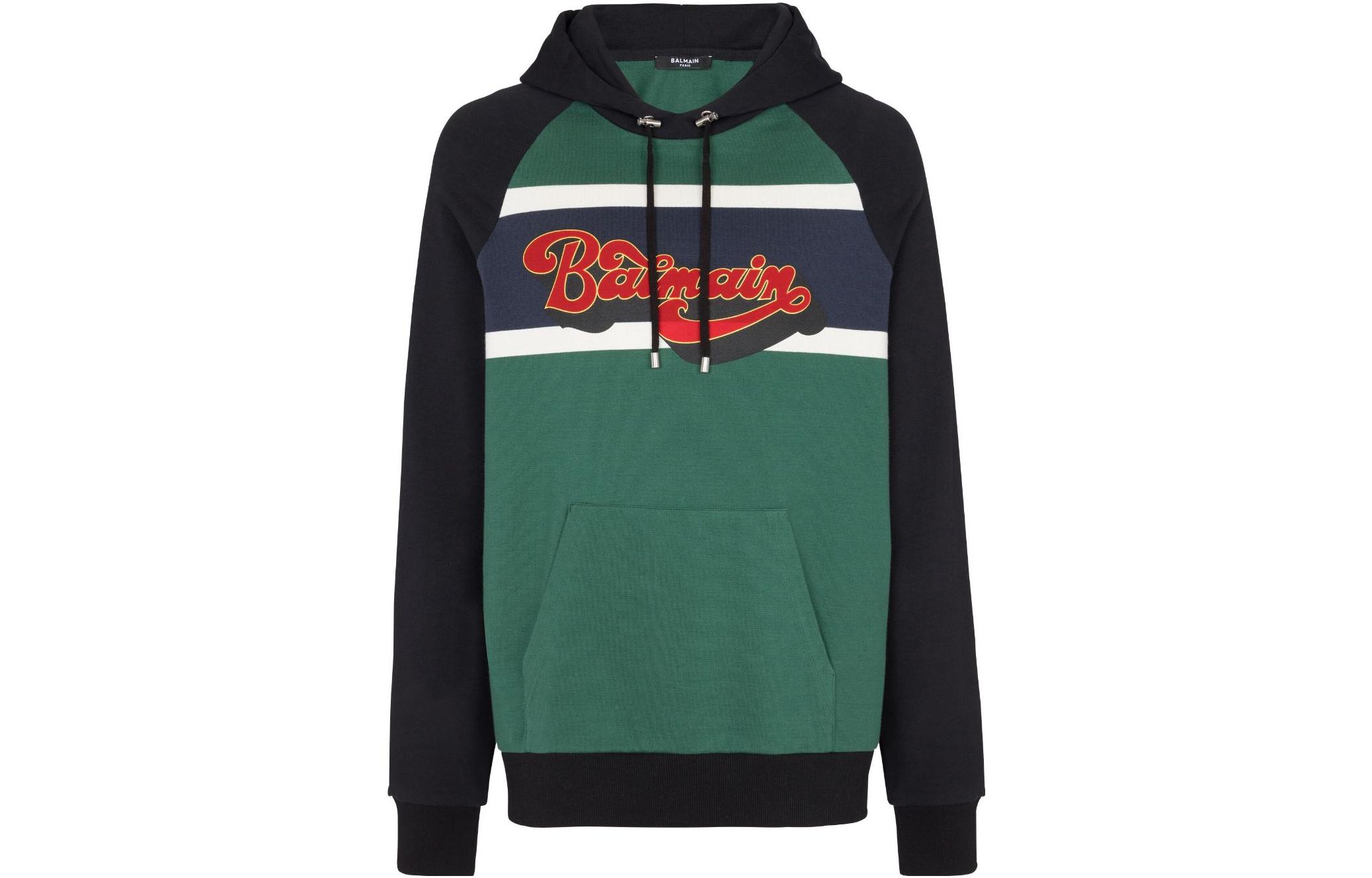 BALMAIN SS23 Multicolor Letter Print Hoodie  Long Sleeve Multicolor. BH1JT180MD08-ADB