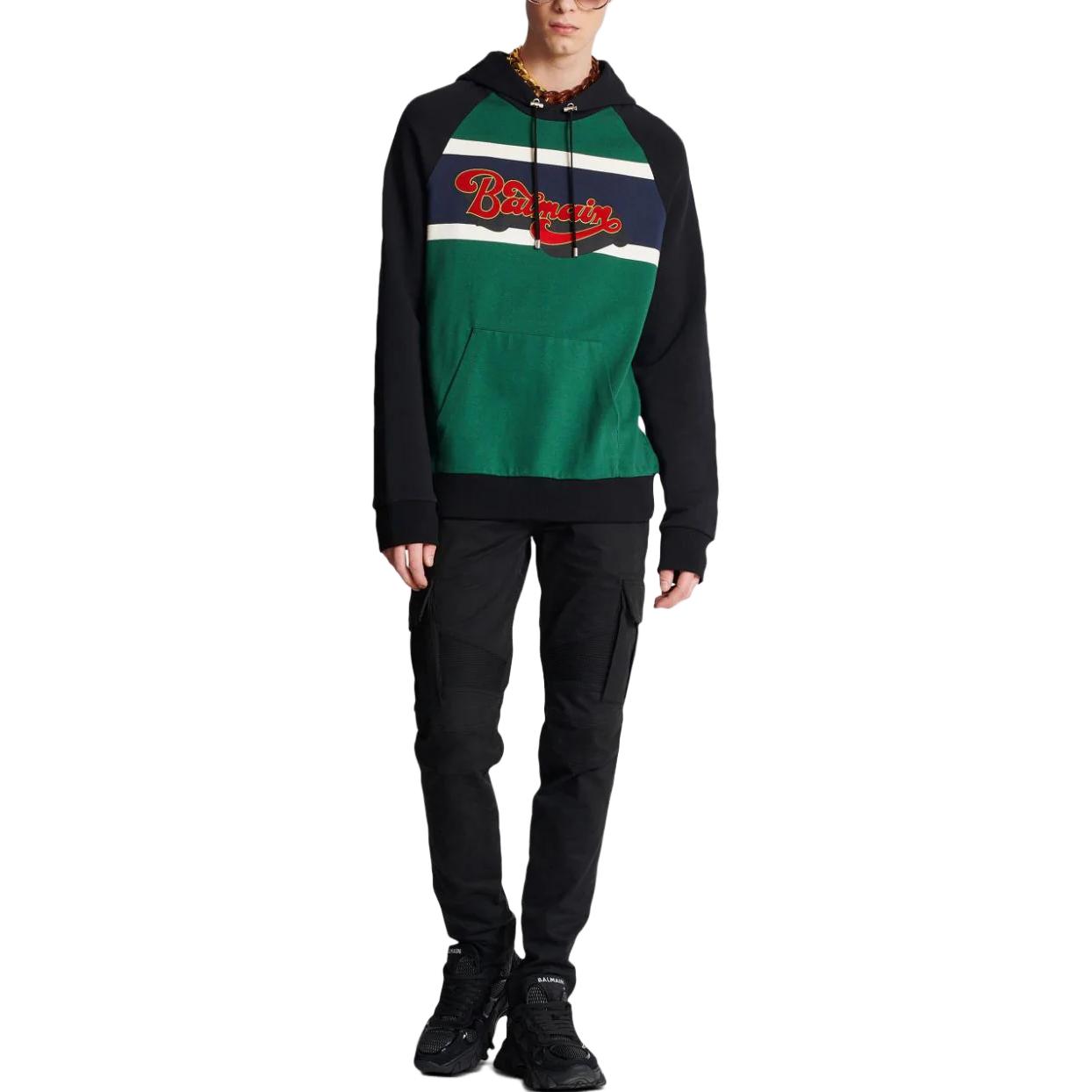 Lookbook BALMAIN SS23 多色字母印花長袖連帽衫 多色款式. BH1JT180MD08-ADB