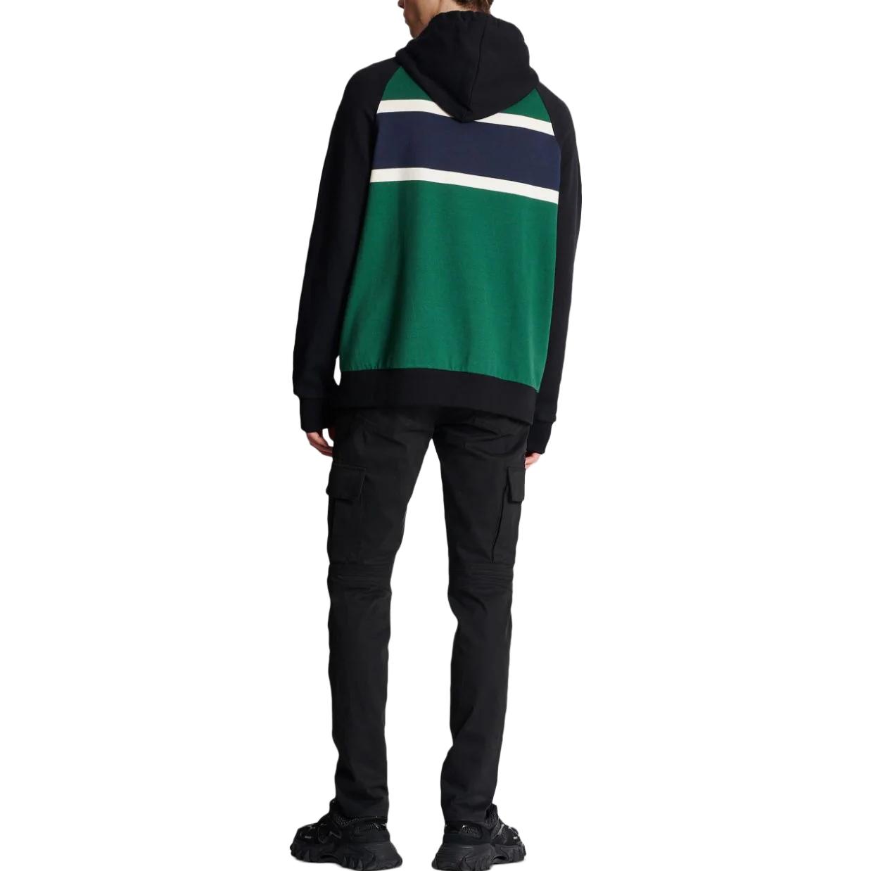 Shop BALMAIN SS23 多色字母印花長袖連帽衫 多色款式. BH1JT180MD08-ADB