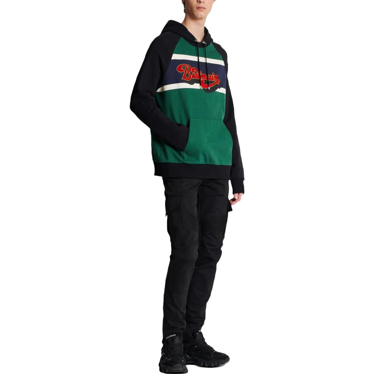 Purchase BALMAIN SS23 多色字母印花長袖連帽衫 多色款式. BH1JT180MD08-ADB