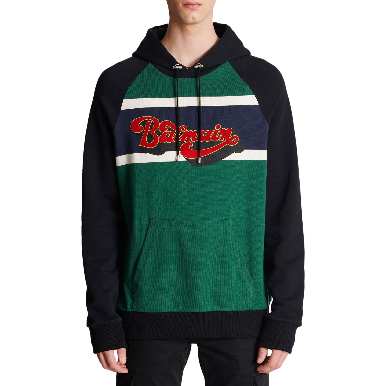 Details for BALMAIN SS23 多色字母印花長袖連帽衫 多色款式. BH1JT180MD08-ADB