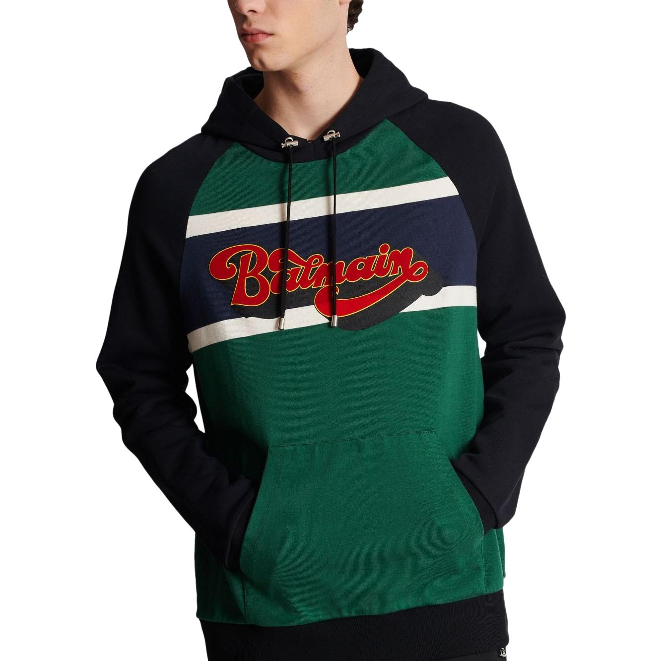 Sizing BALMAIN SS23 多色字母印花長袖連帽衫 多色款式. BH1JT180MD08-ADB