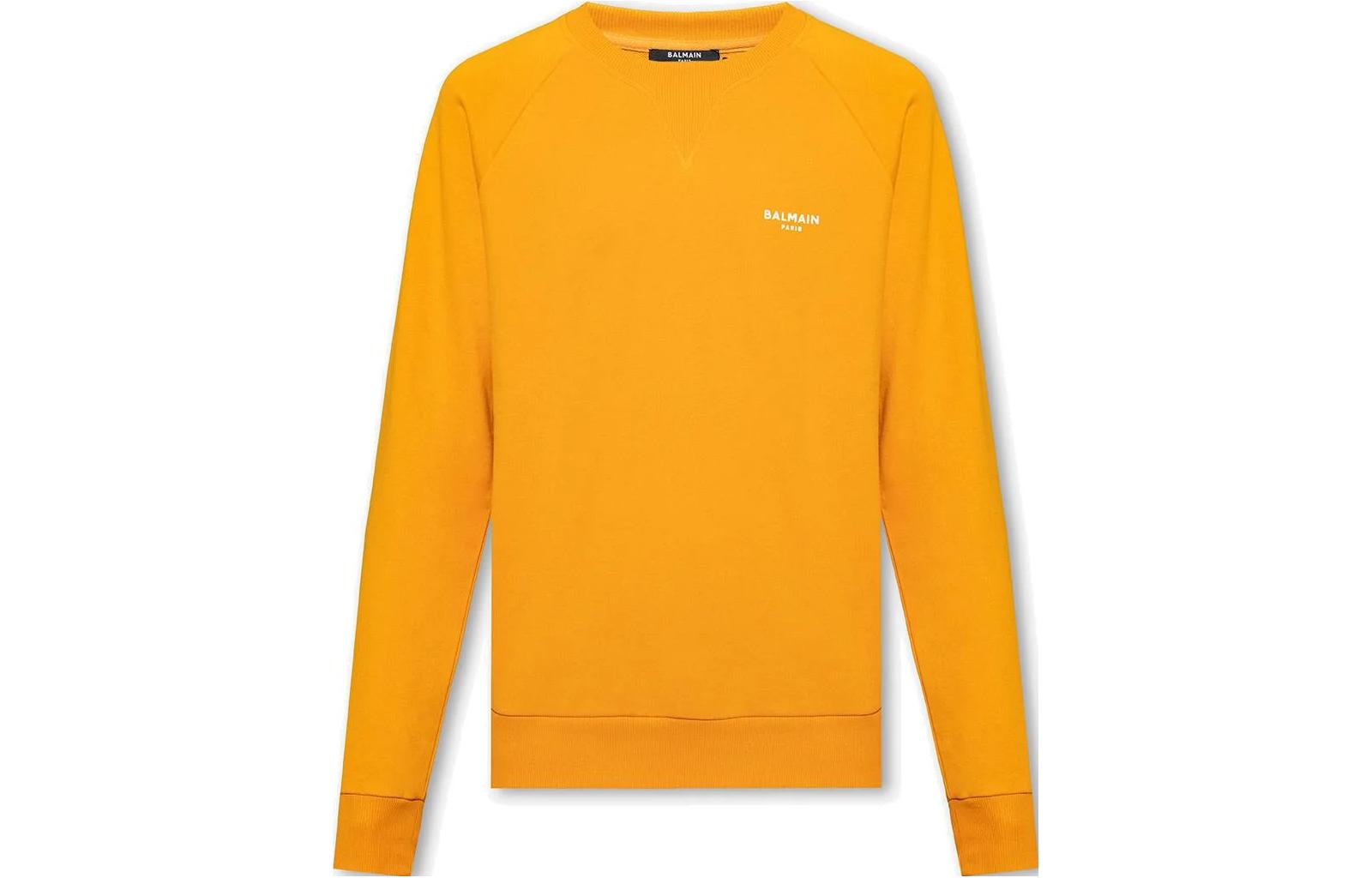 Order BALMAIN SS23 橘色字母印花圓領長袖上衣. AH1JQ005BB04-KBJ