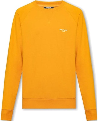 BALMAIN SS23 橘色字母印花圓領長袖上衣. AH1JQ005BB04-KBJ Order BALMAIN SS23 橘色字母印花圓領長袖上衣. AH1JQ005BB04-KBJ
