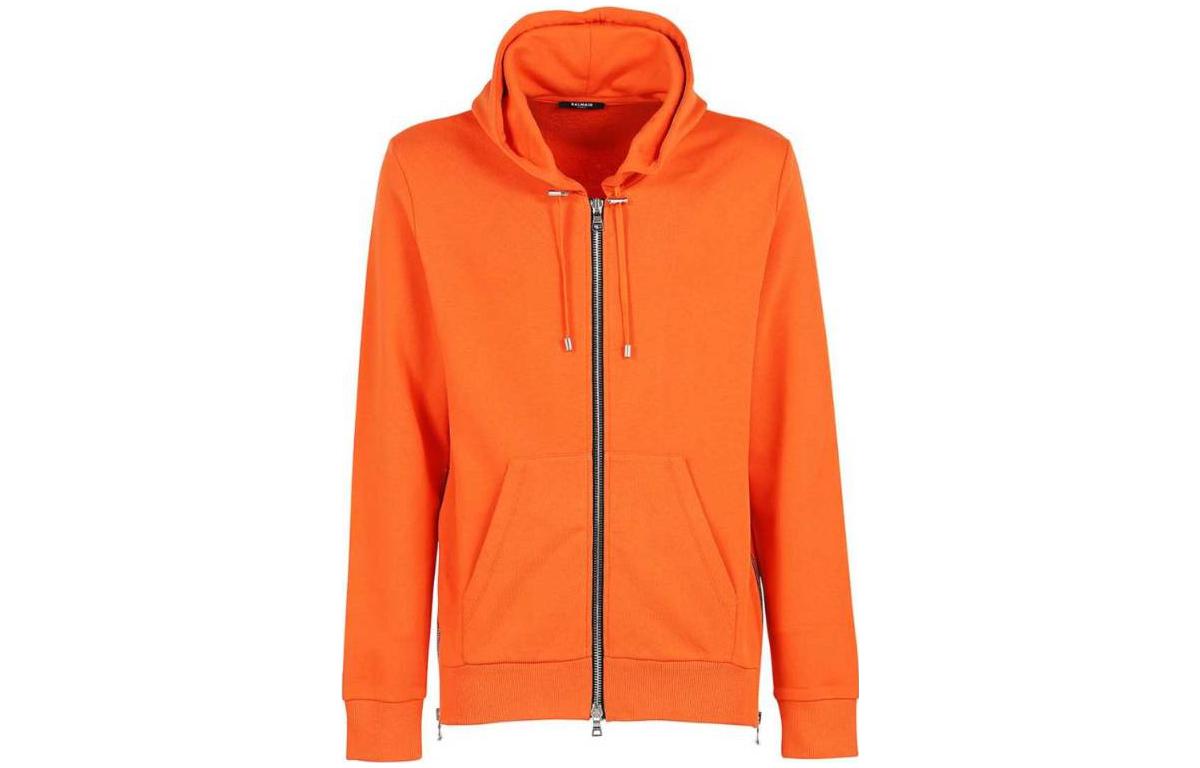 Balmain SS23 Orange Logo Print Long Sleeve Jacket WH0JR01-0B151-KBD