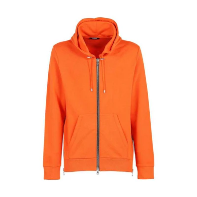 Balmain SS23 Orange Logo Print Long Sleeve Jacket WH0JR01-0B151-KBD