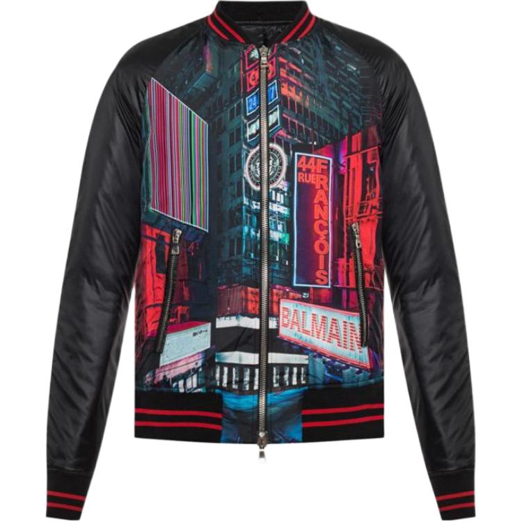 Balmain SS23 Pattern Print Stand Collar Casual Jacket SH18273I530-AAA