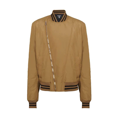 Balmain SS23 Solid Color Logo Zip Jacket Khaki for Men AH0TF086XE21-7FL