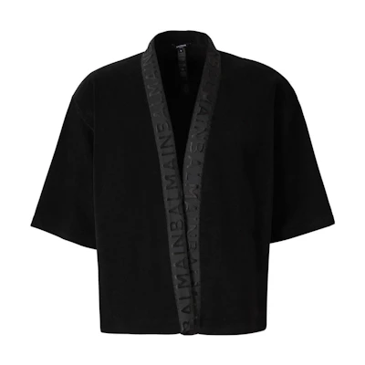 Balmain SS23 Solid V-Neck Casual Jacket Black 208BWCA21010-001