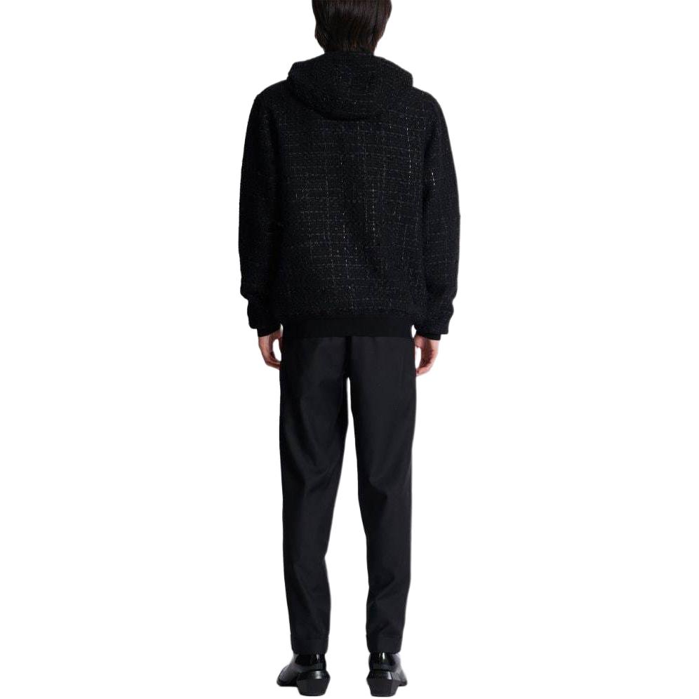 Shop 巴尔曼 SS24 黑色标志长袖粗花呢连帽夹克. DH1JT225-37CF-0PA