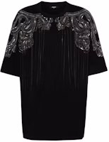 BALMAIN SS24 Black Sequin Lettering Oversized Crewneck T-Shirt. CH1EH015-PC17-EJP BALMAIN SS24 Black Sequin Lettering Oversized Crewneck T-Shirt. CH1EH015-PC17-EJP