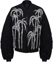 Balmain SS24 Black Floral Zip Bomber Jacket with Baseball Collar DH1TF746-PC41-EAW Balmain SS24 Black Floral Zip Bomber Jacket with Baseball Collar DH1TF746-PC41-EAW