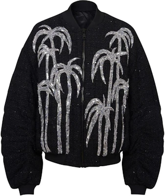 Balmain SS24 Black Floral Zip Bomber Jacket with Baseball Collar DH1TF746-PC41-EAW Buy Balmain SS24 Black Floral Zip Bomber Jacket with Baseball Collar DH1TF746-PC41-EAW