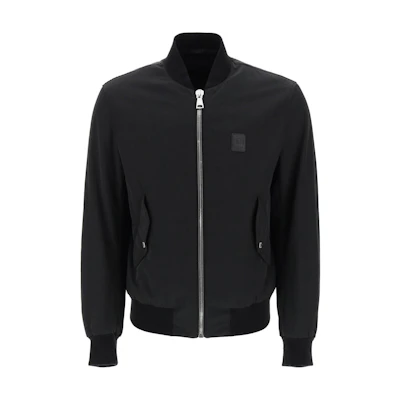 Balmain SS24 Black Slim Fit Zip-Up Jacket with Stand Collar CH1TF445-XG49-0PA