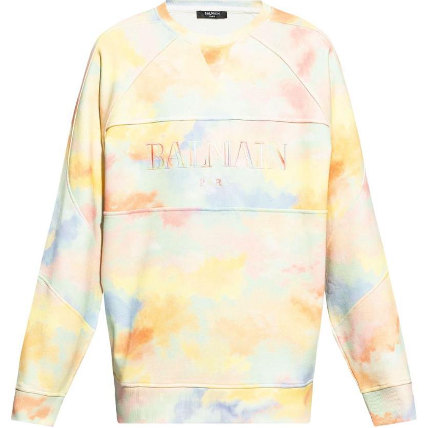 Balmain SS24 Logo Embroidered Crewneck Sweatshirt Multicolor DH1JS118-GD65-AAY