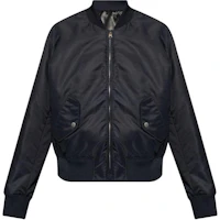 Balmain SS24 Navy Blue Embroidered Lettering Bomber Jacket DH1TF618-XJ35-6AE Balmain SS24 Navy Blue Embroidered Lettering Bomber Jacket DH1TF618-XJ35-6AE