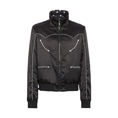 Balmain Star Print Zip-Up Jacket Black Long-Sleeve Jacket CH1TF570-XI16-EDK