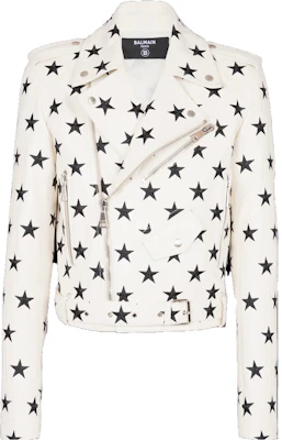 Balmain Star Print Zip-Up Jacket White Long Sleeve CH1TD380-LC62-GSB Buy Balmain Star Print Zip-Up Jacket White Long Sleeve CH1TD380-LC62-GSB