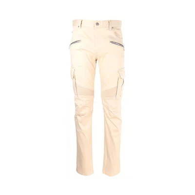 BALMAIN Straight-Fit Zipper Khaki Casual Jeans. WH1MH015-150D-0KC