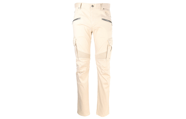 Order BALMAIN 直筒拉鍊卡其休閒牛仔褲 WH1MH015-150D-0KC