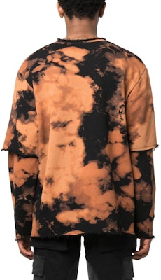 BALMAIN Tie-Dye Layered Crewneck Long-Sleeve T-Shirt Orange SS23 AH1JQ043BC08-WAA Shop BALMAIN Tie-Dye Layered Crewneck Long-Sleeve T-Shirt Orange SS23 AH1JQ043BC08-WAA