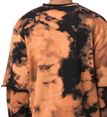 BALMAIN Tie-Dye Layered Crewneck Long-Sleeve T-Shirt Orange SS23 AH1JQ043BC08-WAA Details for BALMAIN Tie-Dye Layered Crewneck Long-Sleeve T-Shirt Orange SS23 AH1JQ043BC08-WAA