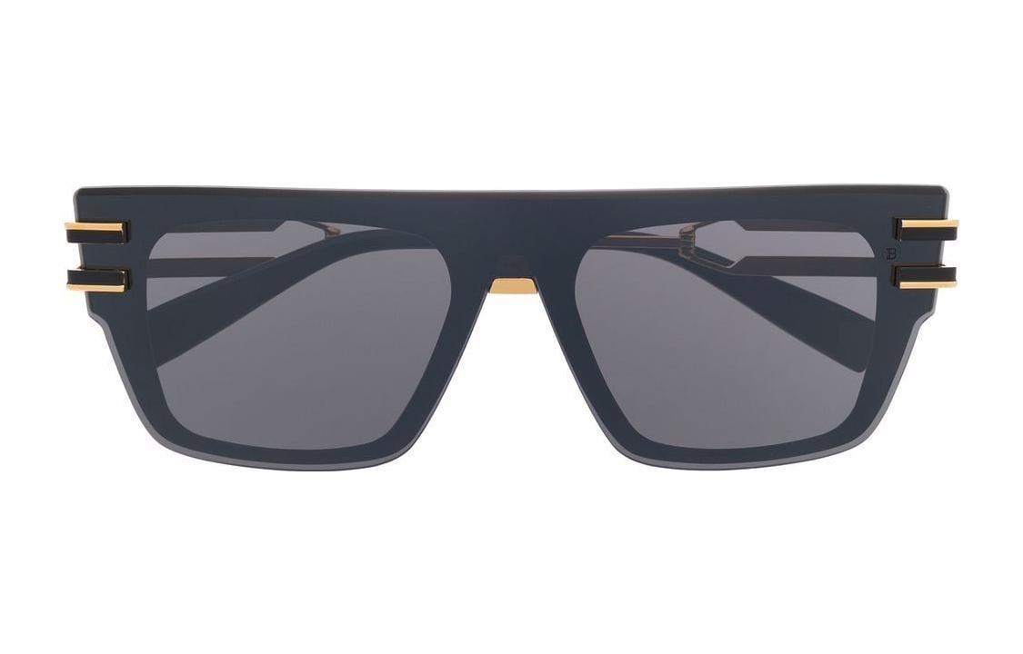 Lookbook 巴尔曼潮流方形墨镜 黑色 BPS124A148SOLDATBLKGLD