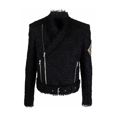 Balmain Tweed Lapel Long-Sleeve Jacket XH1TD18076CB-0PA