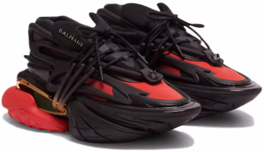 Lookbook Balmain Unicorn Low 'Negro Rojo' AM1VJ309TNCS-EGU