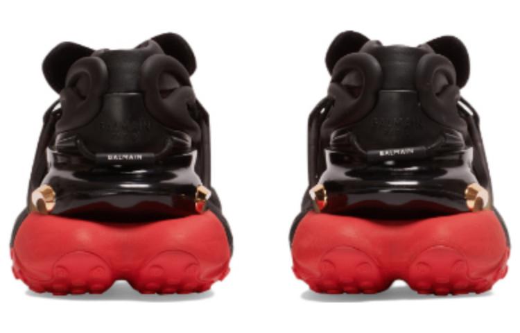 Shop Balmain Unicorn Low 'Hitam Merah' AM1VJ309TNCS-EGU