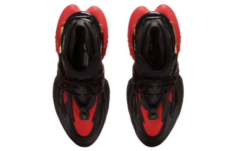 Shop Balmain Unicorn Low 'Black Red' AM1VJ309TNCS-EGU