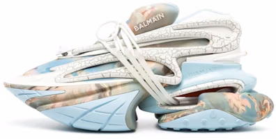 Balmain Unicorn Low Top Sneaker 'Blue Leather Lace-Up Print' AM0VJ309KRAKSHI Balmain Unicorn Low Top Sneaker 'Blue Leather Lace-Up Print' AM0VJ309KRAKSHI