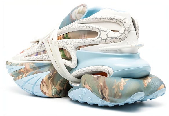 Balmain Unicorn Low Top Sneaker 'Blue Leather Lace-Up Print' AM0VJ309KRAKSHI Shop Balmain Unicorn Low Top Sneaker 'Blue Leather Lace-Up Print' AM0VJ309KRAKSHI