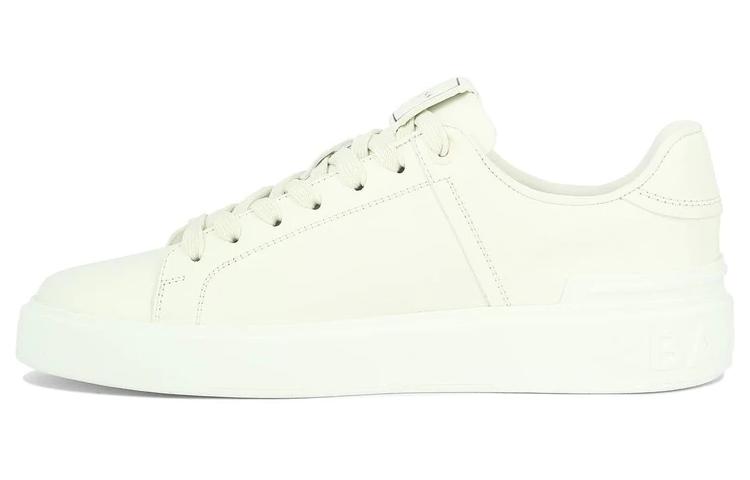 Balmain White Low-Top Sneakers, Versatile Calfskin Casual Shoes CM1VI288LVTR0FA