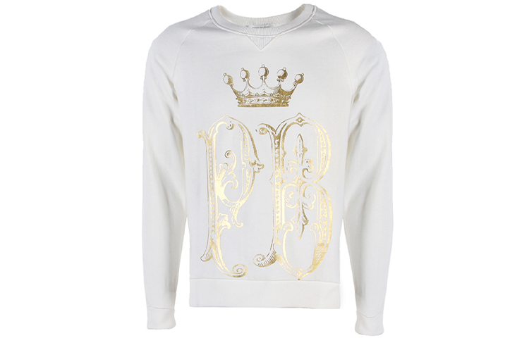 Order BALMAIN 白色印花圖案長袖衛衣。 HP67241S-A7283-003