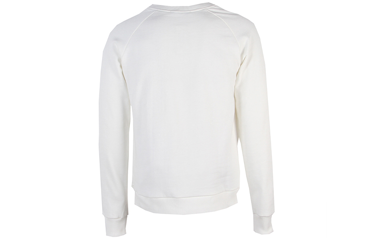 Lookbook BALMAIN 白色印花圖案長袖衛衣。 HP67241S-A7283-003