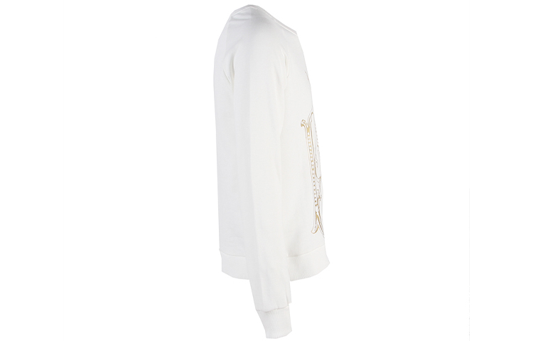 Shop BALMAIN 白色印花圖案長袖衛衣。 HP67241S-A7283-003