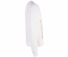 Shop BALMAIN 白色印花圖案長袖衛衣。 HP67241S-A7283-003