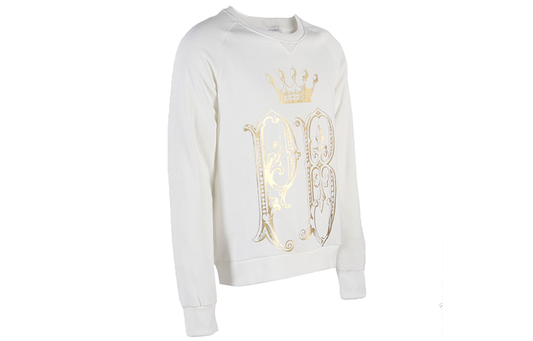 Purchase BALMAIN 白色印花圖案長袖衛衣。 HP67241S-A7283-003