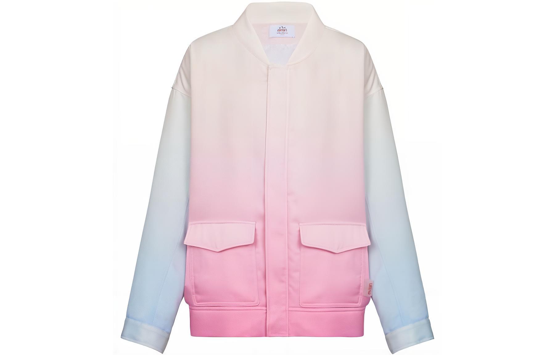 Balmain Evian SS23 Gradient Baseball Collar Zip Jacket Pink () AH2TH661VD51-GOA