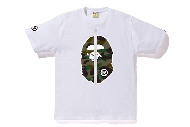 Buy BAPE 第一迷彩第二代猿猴短袖T恤 白/綠