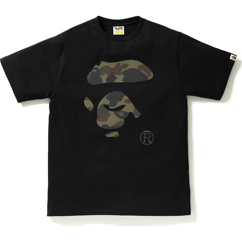 Bape 1st Camo Ape Face Tee Black Green