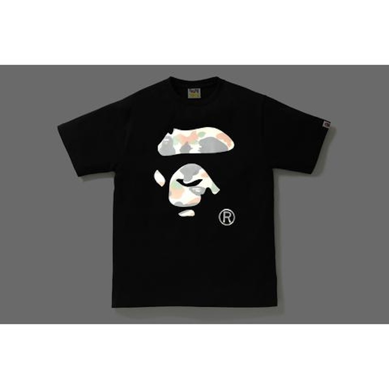 Bape 1st Camo Ape Face Tee Black Green 圖 3
